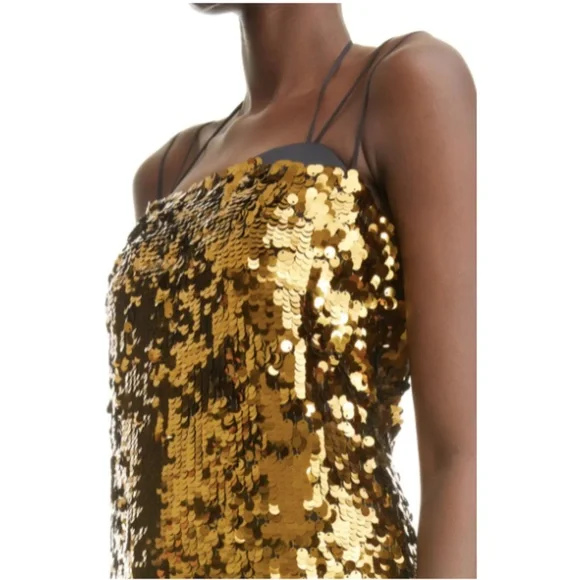 NWT Erdem Sirine Sequin Midi Dress in Bronze & Black Sz. US 8 - Picture 2 of 8